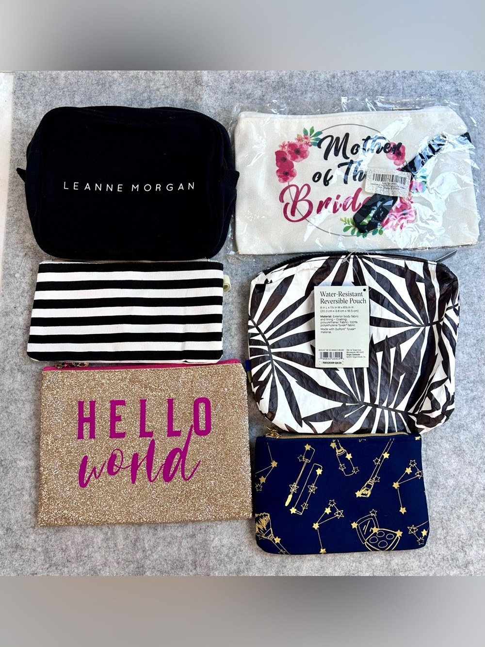 Bundle of 6 New and Used Makeup Bags / Leeann Morgan